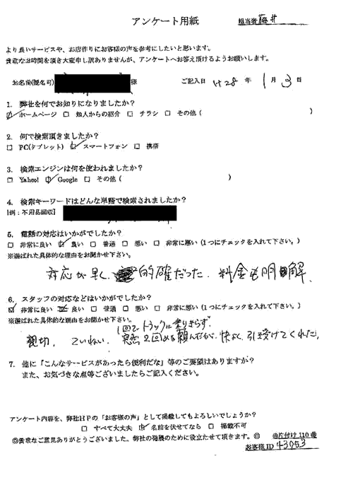 小倉北区・40代女性/匿名希望